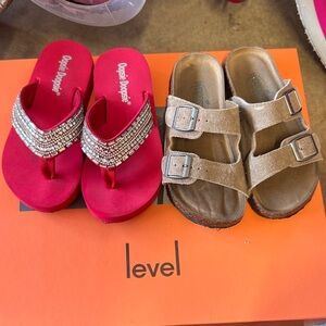 Kids Sandals - Pink and Tan